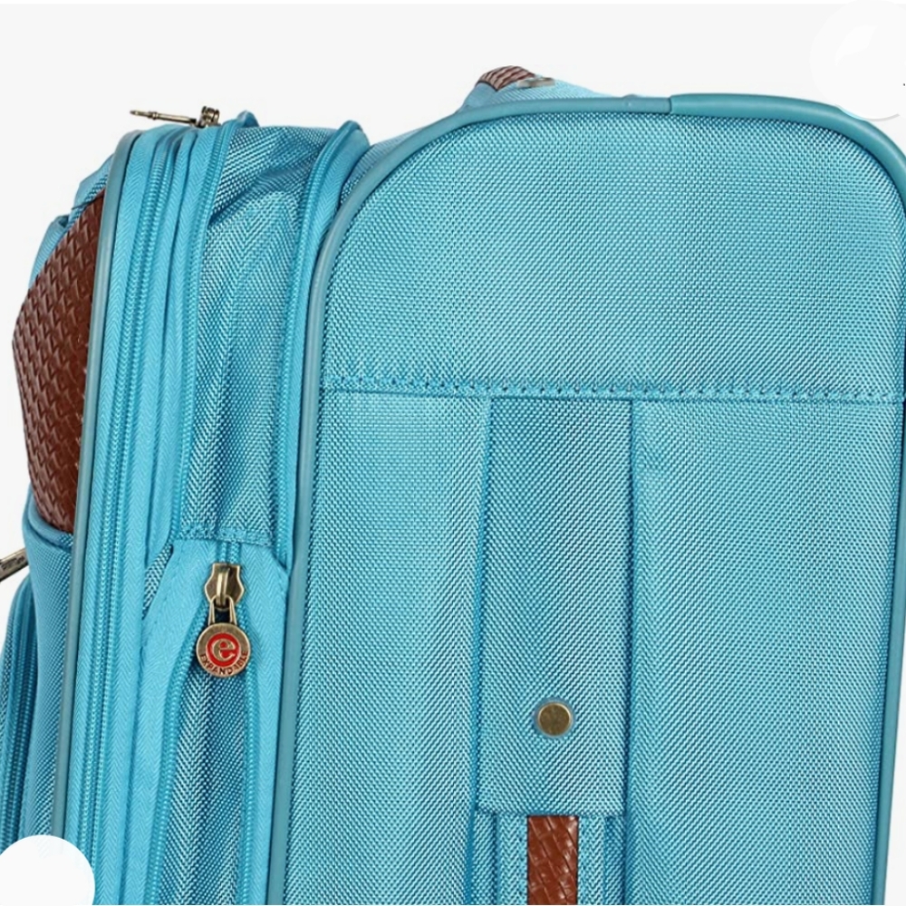 Softside, 20 Inch 8 Wheel Spinner Carry-On, Light Blue. - Picture 8 of 14
